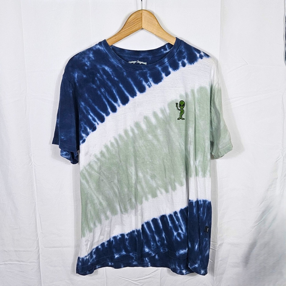 Vintage Originals Tie Dye Alien Embroidered Logo 100% Cotton‎ T Shirt Mens M